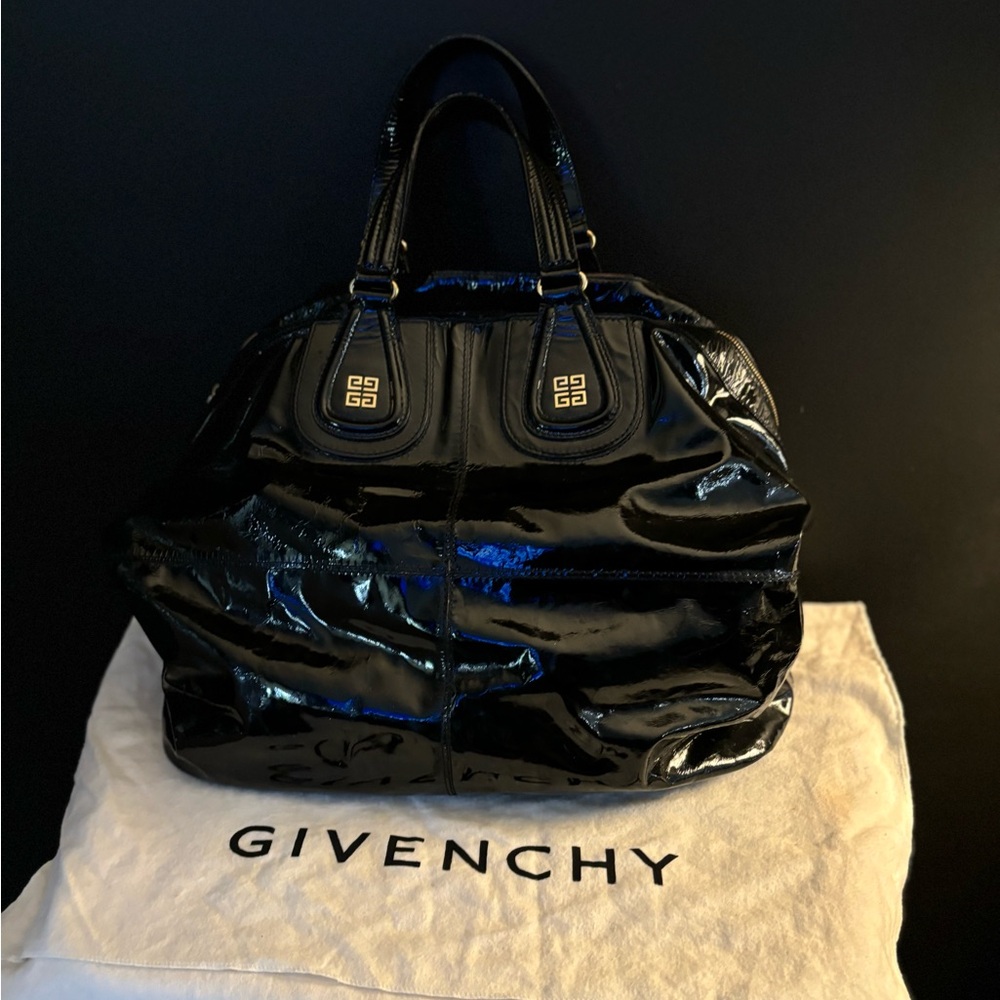 GORGEOUS Authentic Givenchy Black Patent Leather Nightingale bag
